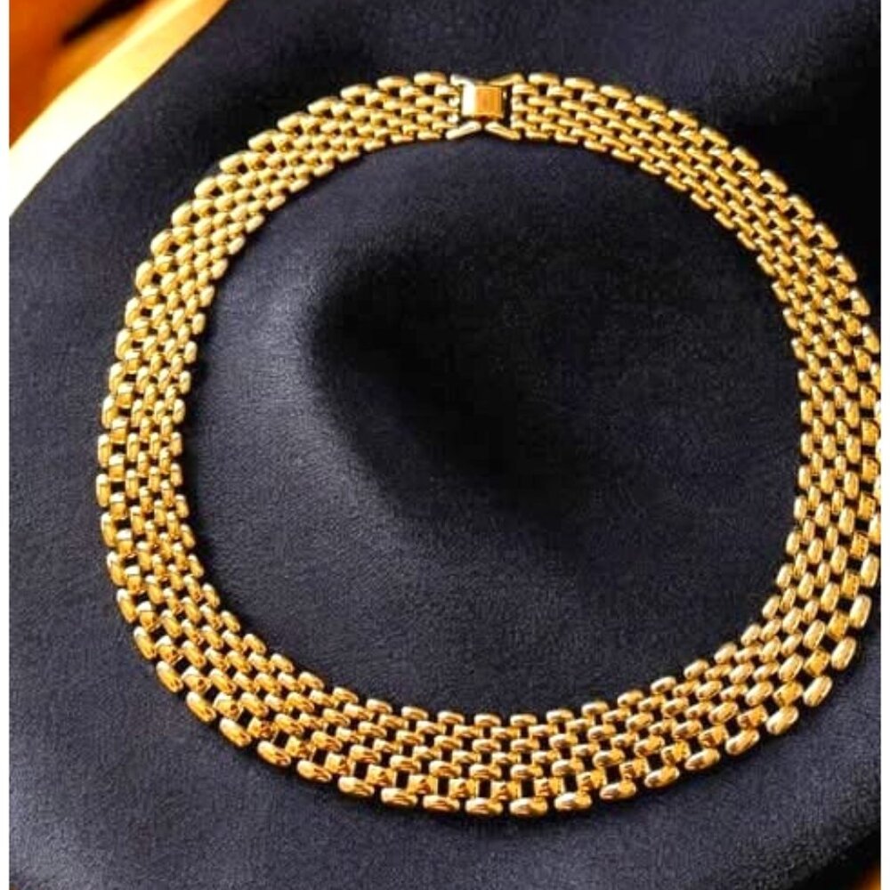 Beautiful Gold Collar Necklace Dressy Fancy 18 in